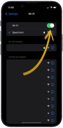 Toggle the WiFi switch