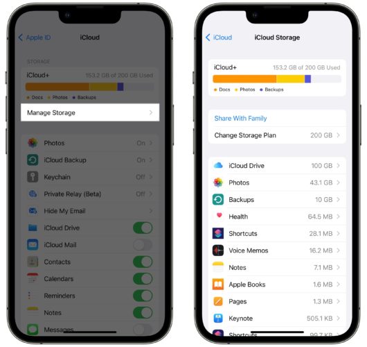 manage icloud storage space