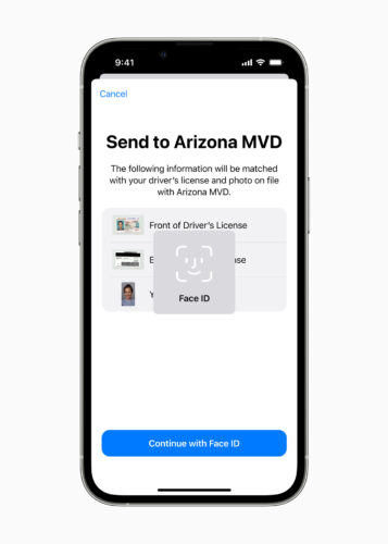 continue with face id for digital drivers license