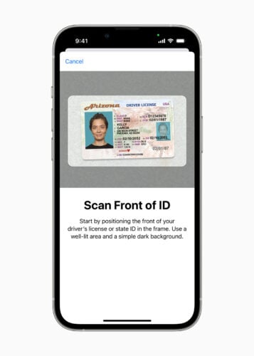 scan front of id iphone