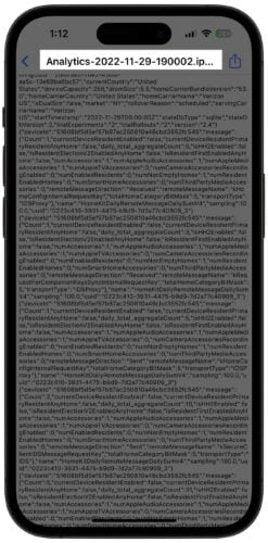 fichier d'analyse iphone