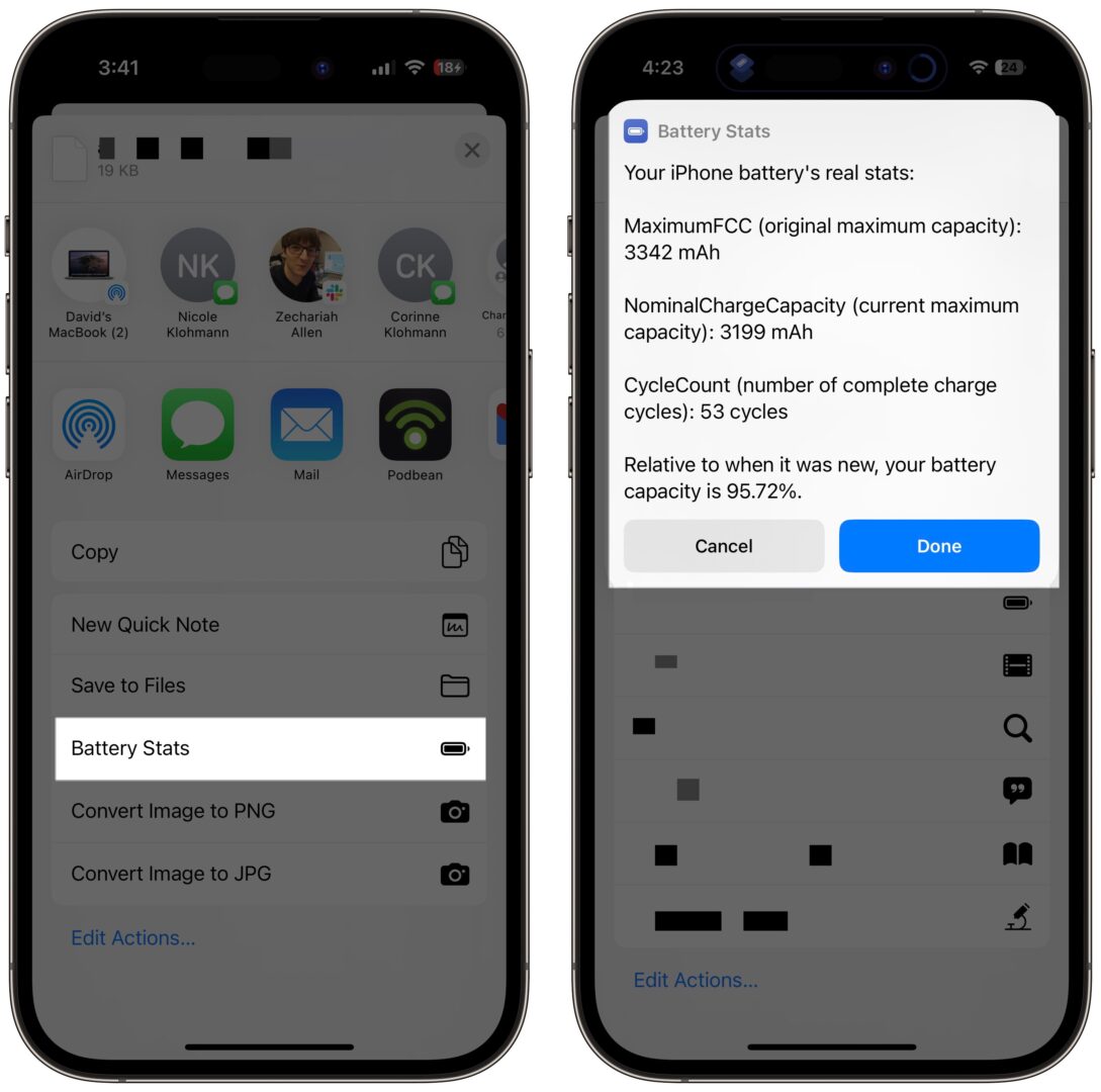 Batterie iPhone , contrôler le nombre de cycles de rechargement. HTCN